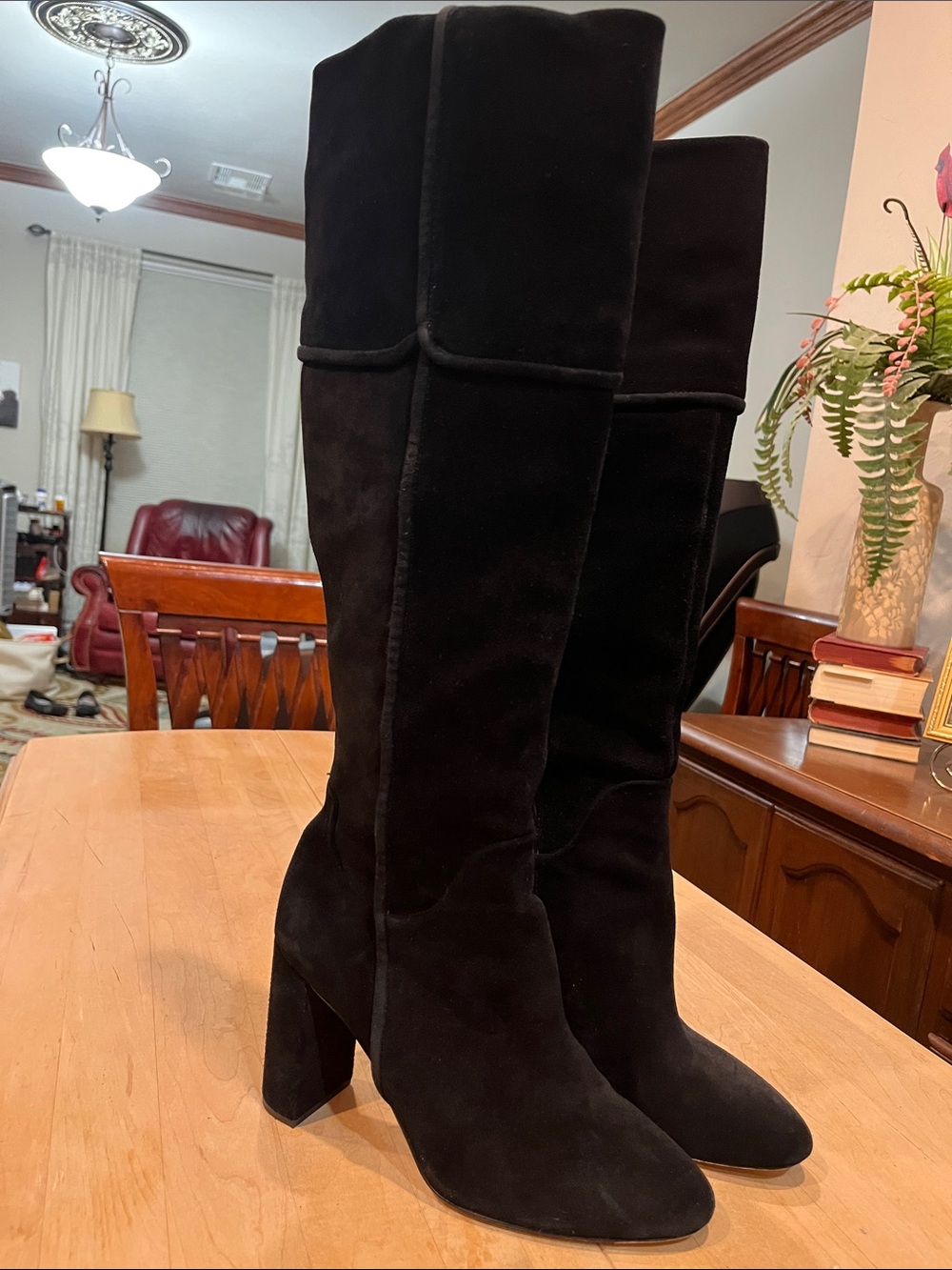 A D & Daughters Black Suede Tall Leather Boots size 9 women’s